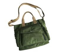 OBASDFD New Men's Canvas Messenger Bag - Solid Color, Simple Fashion & One-Shoulder Design(Green)