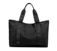 OBASDFD New Nylon Cloth Men's And Women's Portable Large Capacity Travel Shoulder Bag Purses(Black)