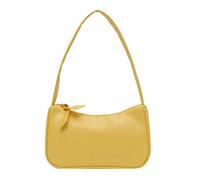 OBASDFD Retro Women's Solid Color Zipper Phone Bag, Hand, Shoulder, Armpit & Bride Tote(Yellow)