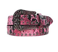 OBASDFD Sequin Rhinestone Belt, Western Punk Studded Rivet For Men Women, Hip Hop Style Waist(Pink,105cm/waist:35")