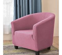 OBASDFD Stretch Jacquard Barrel Chair Slipcover Universal Elastic Club Cover Washable Furniture Protector(Pink)