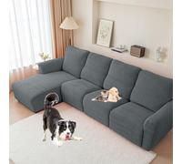 OBASDFD Stretch Recliner Sofa Cover With Diamond Pattern For 1-3 Seater, Elastic Slipcover For Chaise Lounge(Grey,3seats/8Pieces)