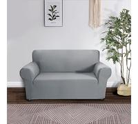 OBASDFD Stretch Sofa Slipcover Single Piece With Non-Slip Base, Elastic Furniture Protector(Light Grey,2 seat 145-180cm)