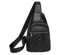 OBASDFD Vegan Leather Small Crossbody Bag - Women Fashion Purses With Pockets & Compartments, Mens Work Backpack(Black)