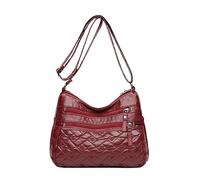 OBASDFD Vintage Love Pattern Crossbody Bag, Rectangle Plaid, Soft Leather Texture, Pocket, Zipper Tote