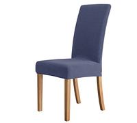OBASDFD Waterproof Jacquard Dining Chair Slipcovers Washable Removable Protectors(Navy Blue,4 Pieces)