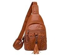 OBASDFD Women's Hiking Backpack - Multi Pocket, Soft Leather, Stylish Crossbody Shoulder Purse(A)