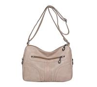 OBASDFD Women's Vintage Soft Leather Crossbody Bag, Lightweight Versatile With Waterproof Pocket, Adjustable Shoulder(White)
