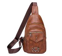 OBASDFD Women's Waterproof Crossbody Purses - Multi Pocket, Shoulder Handbags, Backpack(Brown)
