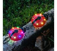 Obasyhig Pack of 4 Outdoor Solar Ladybug Decorative Garden Lights in Red Obasyhig Red