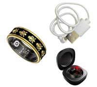 Obasyhig Size 7 Smart Enamel Health Monitoring Ring in Black Obasyhig Black