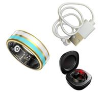 Obasyhig Size 7 Smart Enamel Health Monitoring Ring in Blue Obasyhig Blue