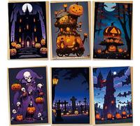 Obbyidk 24 Pack Halloween Cards with Envelopes, Horror Halloween Greeting Card Set, Spooky Halloween Note Cards Assortment, Pumpkin Cards, 4 X 6 in