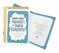 Obbyidk Happy First Father's Day Card for Daddy, Cute 1st Fathers Day Card Gift from Baby, One Day I'll Be Able to Say How Much I Love You...