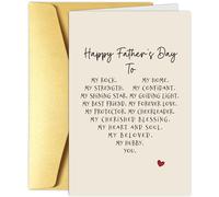 Obbyidk Romantic Poem Father's Day Card for Husband, Sweet Husband Fathers Day Card from Wife, Happy Father's Day to My Dear Hubby