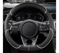 OBCBALGUX Steering Wheel Cover, for Audi A3 8V A4 B8 B9 A5 A6 C7 C8 Q3 8U Car Wheel Cover Protector Microfiber Leather, Non-Slip Comfortable Grip, Breathable, Heavy Duty,D-A