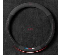 OBCBALGUX Steering Wheel Cover, for Audi A4 B9 Avant 2017-2023 Car Wheel Cover Protector Microfiber Leather, Non-Slip Comfortable Grip, Breathable, Heavy Duty,O