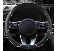 OBCBALGUX Steering Wheel Cover, for Jeep Avenger 2023-2025 Car Wheel Cover Protector Microfiber Leather, Non-Slip Comfortable Grip, Breathable, Heavy Duty,O-A