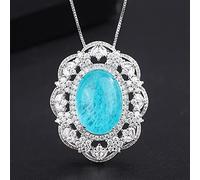 OBCPD 16 * 22mm Tourmaline Ruby Pendant Necklace for Women Gemstone Jewelry Female Gift Accessories
