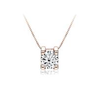 OBCPD 1ct Moissanite Pendant Necklace For Women Rose Gold Color 925 Sterling Silver Wedding Jewelry