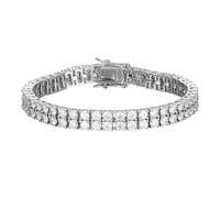 OBCPD 8.6-11.6CT 3mm Double Moissanite Tennis Bracelets for Women Gemstone Bangle Sparkling Diamond Chain S925 Sterling Silver