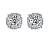 OBCPD 925 Sterling Silver Cut 2CT Diamond Moissanite Wedding Earrings For Women