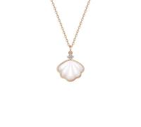 OBCPD 925 Sterling Silver White Shell Pendant Necklace for Women Jewelry Shell Clavicle Necklace Valentine Gift