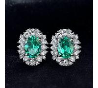 OBCPD Jewelry 925 Sterling Silver Ice Crushed Tourmaline Gemstone Wedding Stud Earrings