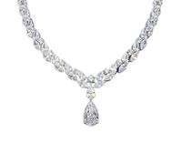 OBCPD Moissanite Diamond Necklace 100% Real 925 Sterling Silver Engagement Wedding Chain Necklace For Women Bridal Jewelry Gift