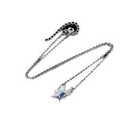 OBCPD Pisces Fish Pear Sky Blue Topaz 925 Sterling Silver Pendant Necklace for Woman Gift