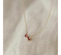 OBCPD Red Zircon Bow Necklace for Women 925 Sterling Silver Jewelry Gift