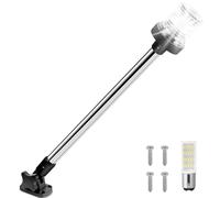 Obcursco 18 Inches Led Anchor Navigation Lights, White Fold Down Boat Stern Light, 3 NM Visibility Marine All Round Lights for Pontoon and Fishing Boats