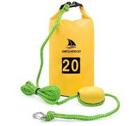 Obcursco 20L Jet Ski Anchor Kit PWC Anchor 2 in 1 Sand Bag for Float with Adjustable Buoy, PWC Sandbag for Jetski, Kayak, Seadoo, Paddle Board, Waverunner, Watercraft, and Swim Mat (Yellow)