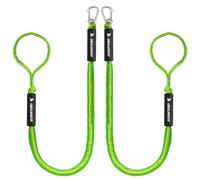Obcursco 4FT Bungee Dock Lines with 316 Stainless Steel Clip, Heavy Duty Shock Absorbing Boat Rope Mooring Tie Down for Pontoon, Jet Ski, SeaDoo, Yamaha WaveRunner (2 Pack, Yellow/Green)