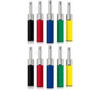 OBD 10 x Refillable Gas Lighters - Assorted Colour Reusable Pocket Lighters with Adjustable Flame for Kitchen, BBQ, Camping, Candles, Garden Parties, Travel & Everyday Use