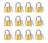 OBD 12 x 20mm Solid Brass Padlocks - Mini Key Locks with 24 Keys, Small Security Locks for Luggage, Lockers, Toolboxes, Gates, Cupboards & Everyday Storage