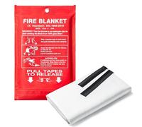 ONE 1m x 1m Fire Blanket with Flame Retardant Handles Quick Release Fiberglass Emergency Safety Fire Blanket for Home Kitchen Caravan Car