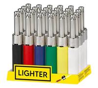 OBD 20 x Refillable Gas Lighters - Assorted Colour Reusable Pocket Lighters with Adjustable Flame for Kitchen, BBQ, Camping, Candles, Garden Parties, Travel & Everyday Use
