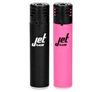 OBD 2x Jet Flame Gas Lighter Refillable Windproof Durable for BBQ Candles Fireplaces Camping Hiking & Outdoor Use Reusable Assorted Colours Pocket Lighter with Flint Ignition