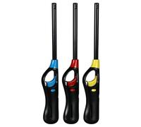 OBD 3 x BBQ Lighter Refillable Fire Stem Gas Safety Lock for Candles Camping Kitchen Indoor & Outdoor Cooking