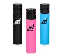 OBD 3x Jet Flame Gas Lighter Refillable Windproof Durable for BBQ Candles Fireplaces Camping Hiking & Outdoor Use Reusable Assorted Colours Pocket Lighter with Flint Ignition