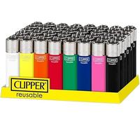 OBD 40x Multipack Clipper Refillable Windproof Lighter for Daily Use, Camping, Travel, Candle, BBQ - Flint Pocket Design