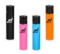 OBD 4x Jet Flame Gas Lighter Refillable Windproof Durable for BBQ Candles Fireplaces Camping Hiking & Outdoor Use Reusable Assorted Colours Pocket Lighter with Flint Ignition