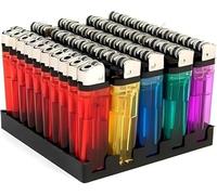 OBD 50 x Multipack Disposable Lighters Windproof Adjustable Flame Child Safe Pocket Lighters for Kitchen Home Candle Daily Use Travel Camping & Outdoor Use