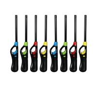 OBD 8 Pack Multipack BBQ Lighters Refillable Safety Gas Lighter Candle Fire Lighters for Home Kitchen Barbecue Camping Fire Works Fire Lighter Accessories for Cooking (Assorted Colors)