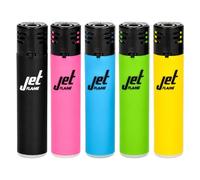 OBD Jet Flame Refillable Gas Lighter Pocket Lighter for Candles BBQ Fireplaces Camping and Outdoor Use Flint Ignition Reusable Lighter (5 Pcs)