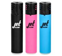 OBD Jet Flame Refillable Gas Lighter Pocket Lighter for Candles BBQ Fireplaces Camping and Outdoor Use Flint Ignition Reusable Lighter (3 Pcs)