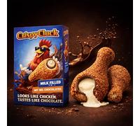 OBD Milk Filled Chocolate Drumstick 48g Snack Looks Like Fried Chicken Creamy Centre Funny Gift Party Treat for Kids Adults and Chocolate Lovers