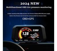 OBD Multifunction LCD Tire Pressure Monitoring Car HUD Head-Up Display, GPS Guide 2024 New Multi-Interface Instrument Cluster(GPS+OBD)