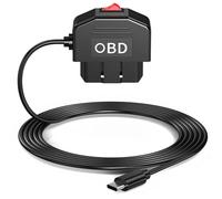 OBD Power Cable for Dash Camera, 3.5m 24 Hr Surveillance/Acc Mode for Dash Cameras, OBD-II Hardwire Adapter with Switch Button and 2 Mode Plug and Play for Dash Camera GPS DVR (Black 1 PC)